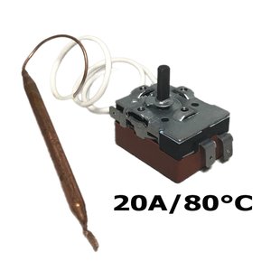Термостат капиллярный 20A/80°C, тип T85/HU-20M/MMG, 2 клемы+заземление, фото – 1