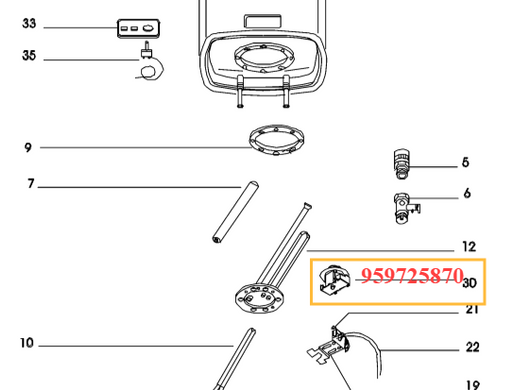 Термостат захисний 90&deg;C/16A для бойлера Electrolux 959725870, KSD301C